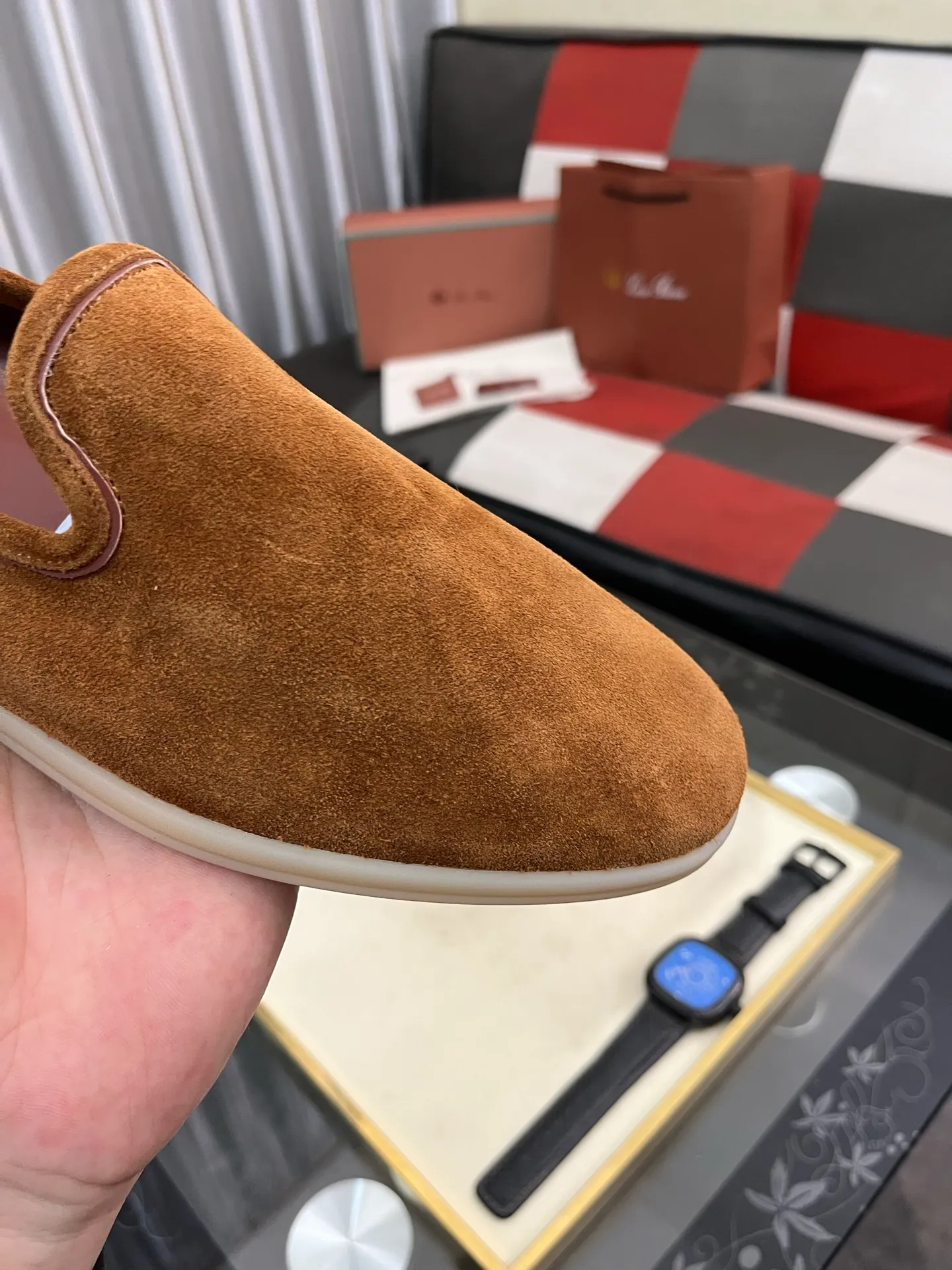 Men's men's shoes 💰420⌚️⌚️Loro*Piana pure original 2023 soft and comfortable LP deerskin flat casual star same style slip-on Loft men's shoes size 38-44